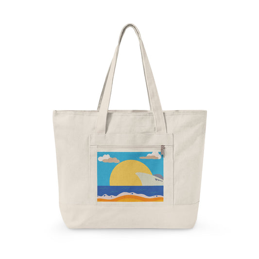 Zippered Canvas Tote